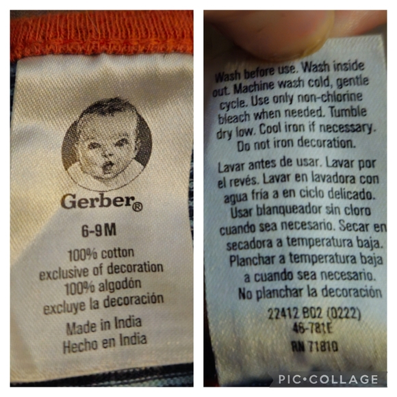 Gerber Infant 6-9M Woodland Animal Zip Up Pjs Fox Tree Stripes Footed 2p Set - Picture 10 of 10